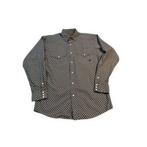 Ariat Men's Classic‎ Winston Poplin Eiffel Tower Snap Shirt 10042273 Small